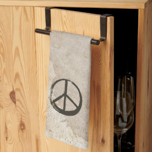 Peace Symbol Hippie Love 1960s Sign Mud Soiled Kit Theedoek