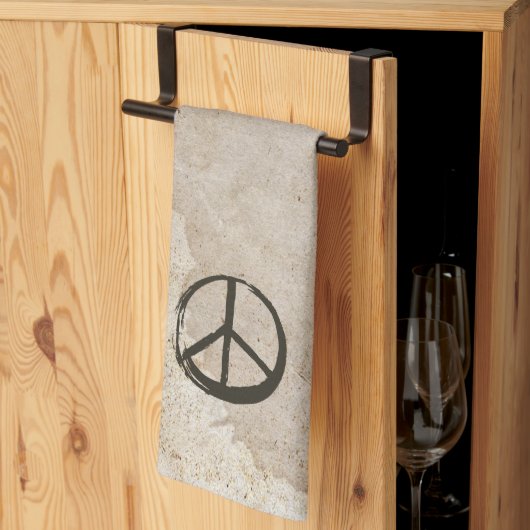Peace Symbol Hippie Love 1960s Sign Mud Soiled Kit Theedoek (Derde Gevouwen)