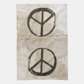Peace Symbol Hippie Love 1960s Sign Mud Soiled Kit Theedoek (Verticaal)