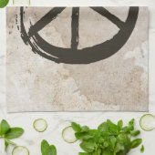 Peace Symbol Hippie Love 1960s Sign Mud Soiled Kit Theedoek (Gevouwen)