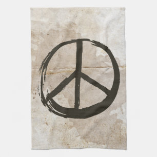 Peace Symbol Hippie Love 1960s Sign Mud Soiled Kit Theedoek