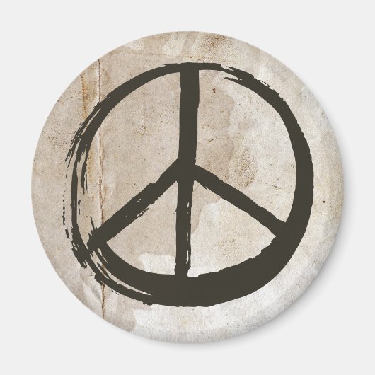 Peace Symbol Hippie Love 1960s Sign Mud Soiled Magneet (Voorkant)
