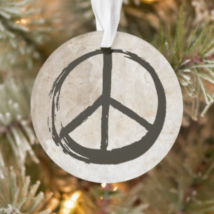 Peace Symbol Hippie Love 1960s Sign Mud Soiled Ornament