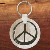 Peace Symbol Hippie Love 1960s Sign Mud Soiled Sleutelhanger (Achterkant)