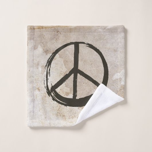 Peace Symbol Hippie Love 1960s Sign Mud Soiled Washandje (Wasdoekje)