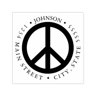Peace Symbol Hippie Meditation Return Label Zelfinktende Stempel