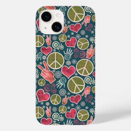 Peace Symbol Hipster Pacifism Sign Case-Mate iPhone Case (Achterkant)