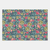 Peace Symbol Hipster Pacifism Sign Inpakpapier Vel (Voorkant 2)