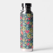 Peace Symbol Hipster Pacifism Sign Waterfles (Rechts)