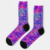 Peace Symbol Hipster Pacifism Signs Socks Sokken (Links)
