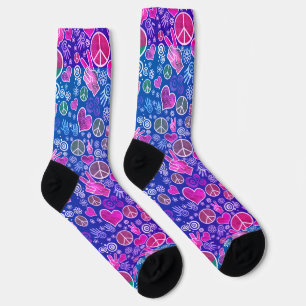 Peace Symbol Hipster Pacifism Signs Socks Sokken