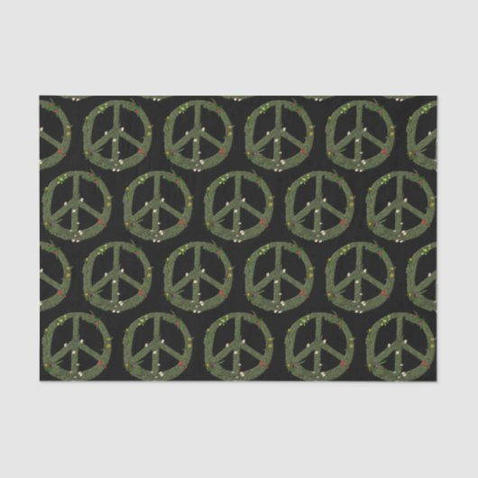 PEACE Symbol of Real Grass Flowers Hippie 60s Sign Tissuepapier (Voorkant)