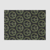 PEACE Symbol of Real Grass Flowers Hippie 60s Sign Tissuepapier (Voorkant)