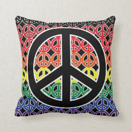 Peace Symbol Rainbow Lineup Kussen