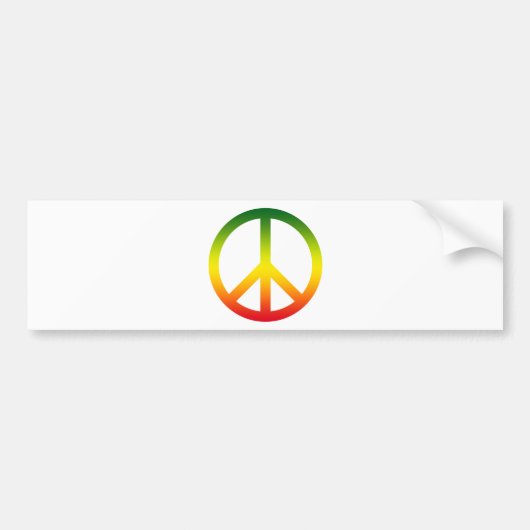 Peace Symbol Rasta Bumpersticker (Voorkant)
