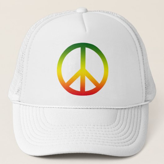 Peace Symbol Rasta Trucker Pet (Voorkant)