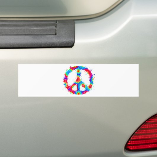 Peace Symbol Tie Dye Ink Bumpersticker (Op auto)