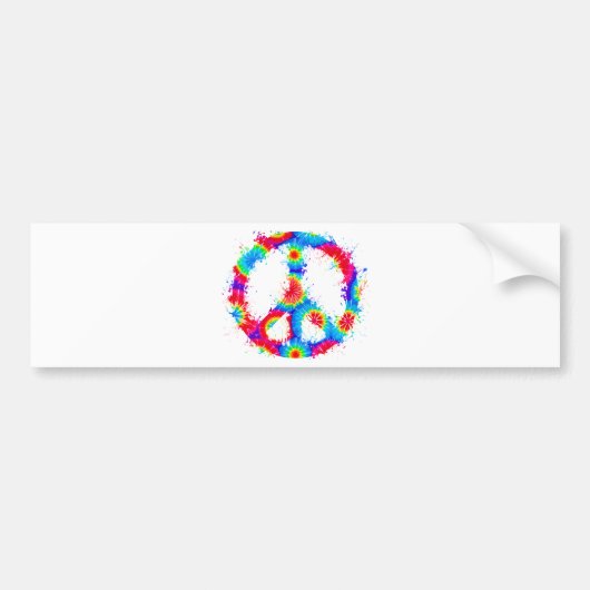 Peace Symbol Tie Dye Ink Bumpersticker (Voorkant)