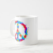 Peace Symbol Tie Dye Ink Koffiemok (Voorkant links)