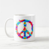 Peace Symbol Tie Dye Ink Koffiemok (Links)