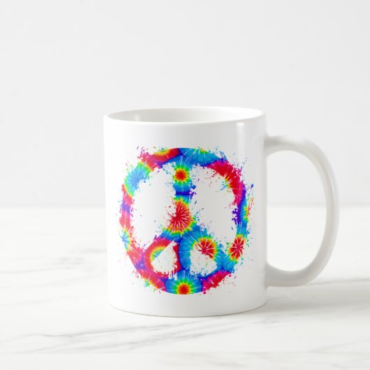 Peace Symbol Tie Dye Ink Koffiemok (Rechts)