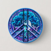 Peace Symbol Tree of Life Yin Yang Ronde Button 5,7 Cm (Voorkant)