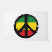 Peace Symbol with reaggae style Deurmat (Voorkant)