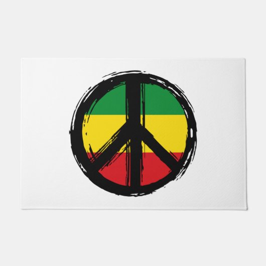 Peace Symbol with reaggae style Deurmat (Voorkant)