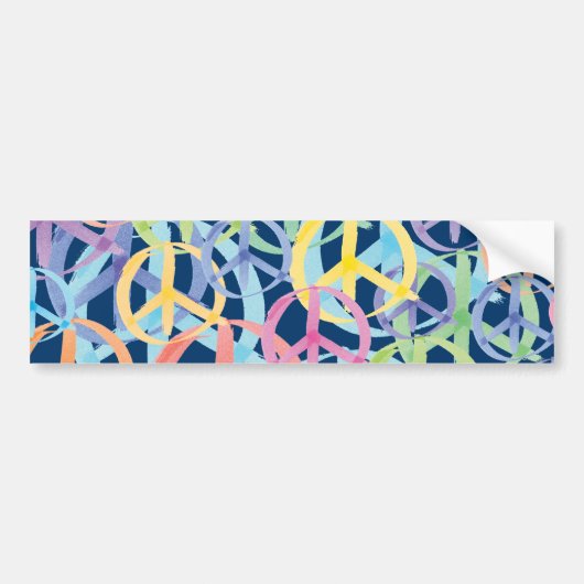 Peace Symbols Art Bumpersticker (Voorkant)