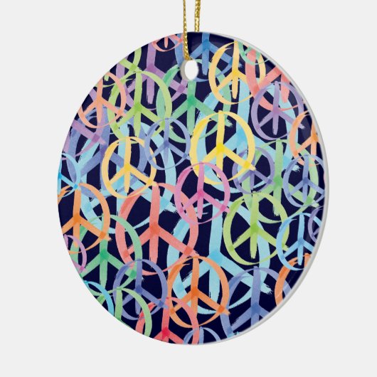 Peace Symbols Art Keramisch Ornament (Links)