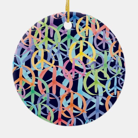 Peace Symbols Art Keramisch Ornament (Achterkant)