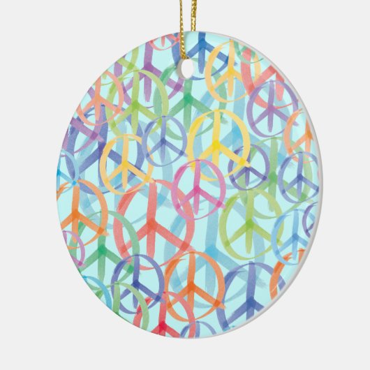 Peace Symbols Art Keramisch Ornament (Links)