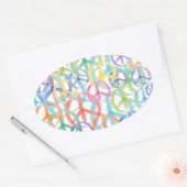 Peace Symbols Art Ovale Sticker (Envelop)
