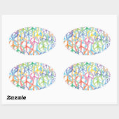 Peace Symbols Art Ovale Sticker (Vel)