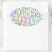 Peace Symbols Art Ovale Sticker (Tas)