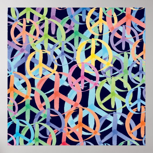 Peace Symbols Art Poster (Voorkant)