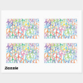 Peace Symbols Art Rechthoekige Sticker (Vel)