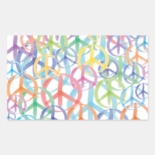 Peace Symbols Art Rechthoekige Sticker (Voorkant)