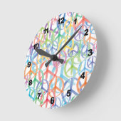 Peace Symbols Art Ronde Klok (Hoek)