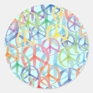 Peace Symbols Art Ronde Sticker