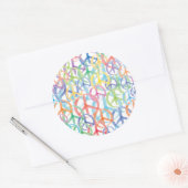 Peace Symbols Art Ronde Sticker (Envelop)