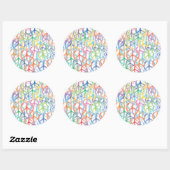 Peace Symbols Art Ronde Sticker (Vel)