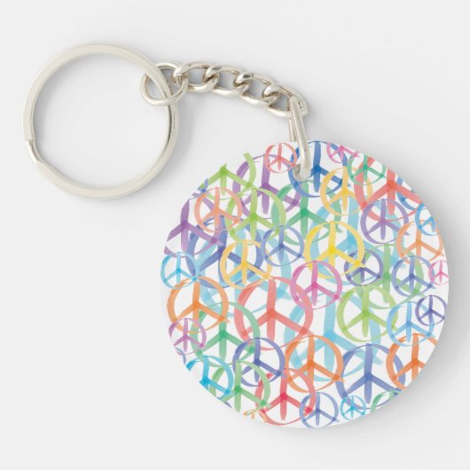 Peace Symbols Art Sleutelhanger (Voorkant)