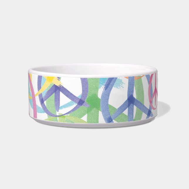 Peace Symbols Art Voerbakje (Rechts)