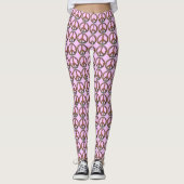 Peace Symbols Flowers Floral  roze patroon Leggings (Voorkant)