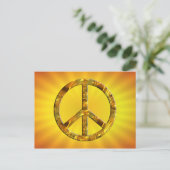 PEACE-symbool - GOLD Briefkaart (Staand voorkant)