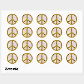 PEACE-symbool - GOLD | gekleurd licht Ronde Sticker (Vel)