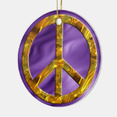 PEACE-symbool - GOLD | Lijngolven Keramisch Ornament (Links)