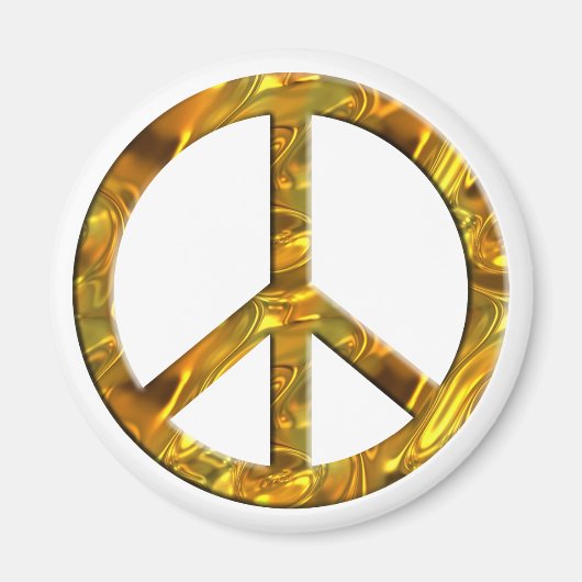PEACE-symbool - GOLD Magneet (Voorkant)