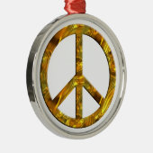 PEACE-symbool - GOLD Metalen Ornament (Rechts)